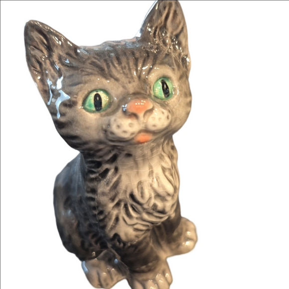 Other - Vintage Goebel Gray Ceramic Tabby Cat Figurine Model 31006